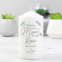 Personalised You're Like A Mum To Me Pillar Candle Extra Image 2 Preview